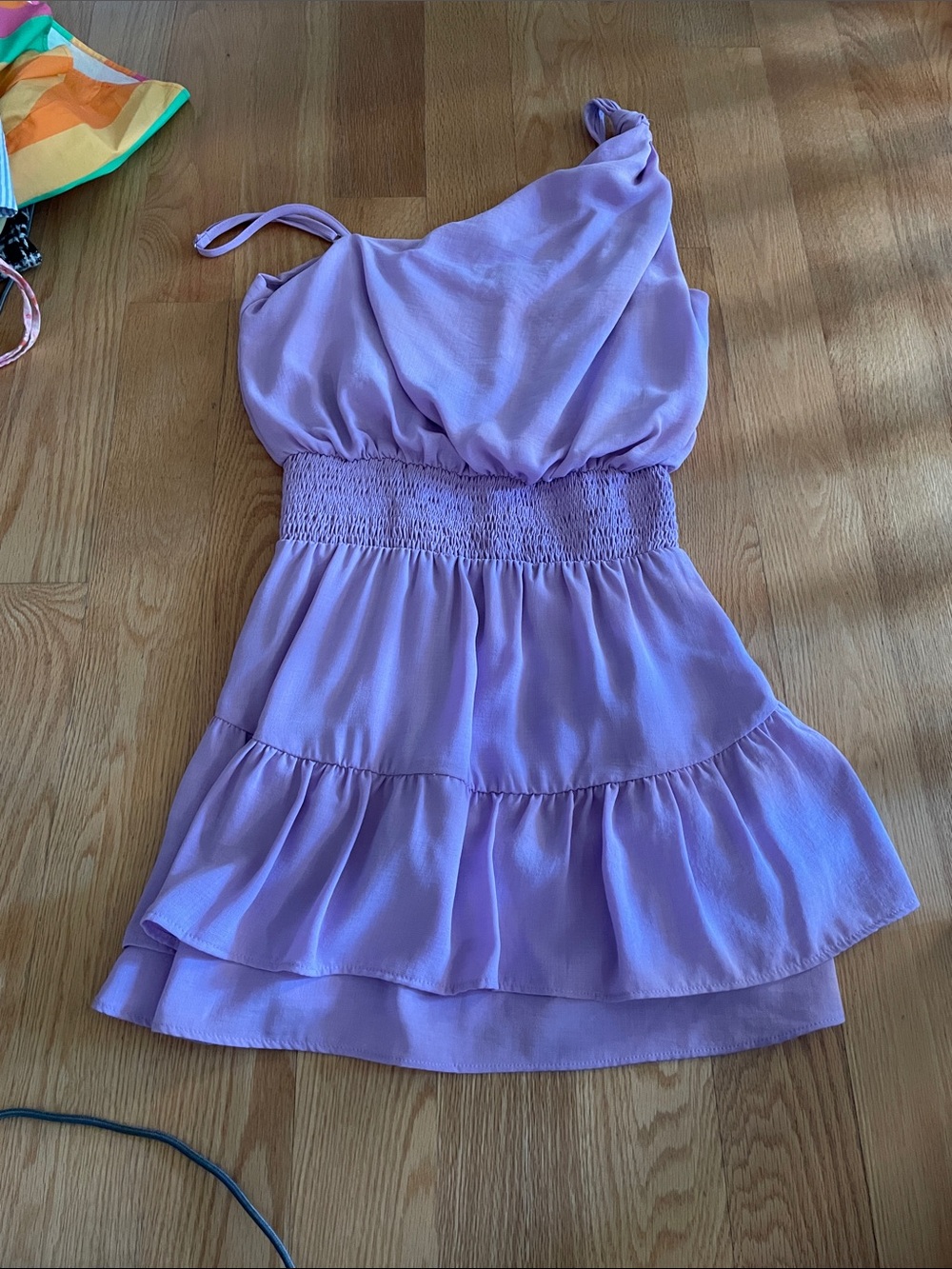 Lush Lavender One-Shoulder Mini Dress